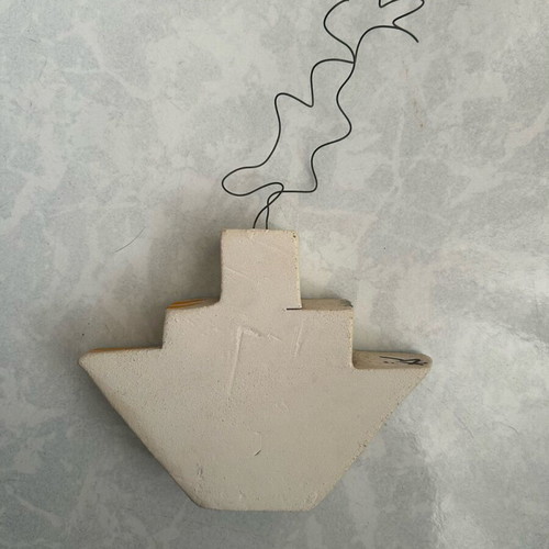 Decorative clay ship like new