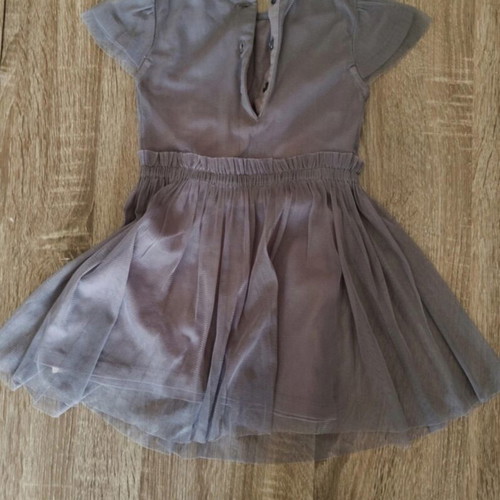 Mothercare toddler grey dress with embroidered flowers and tulle like new 18-24 months
