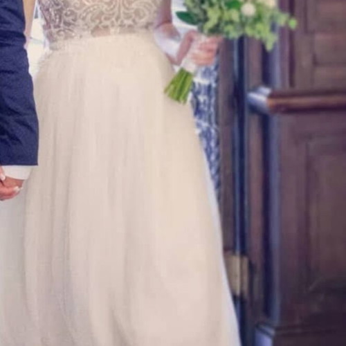 Wedding dress handmade like new, lace skirt and top with bodysuit