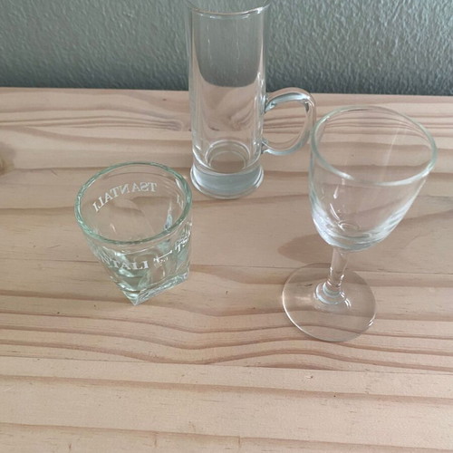 Shot glasses used, set of 3 pieces