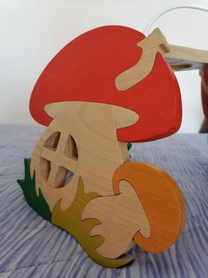 Gabeliz wooden mushroom house lamp for children's room