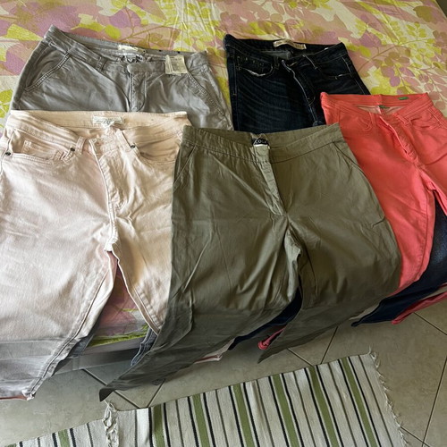 Benetton women's pants set of 5, assorted sizes and colors