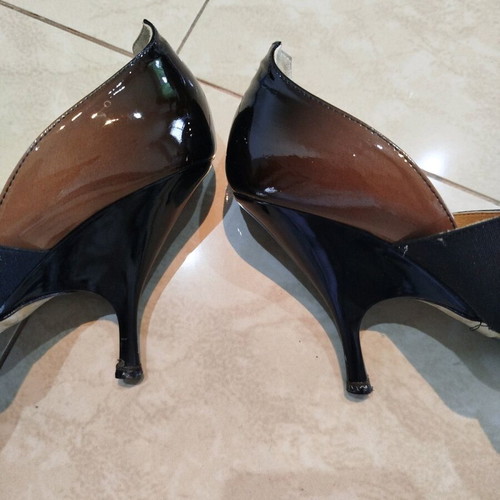 Rollini vintage patent leather pumps used size 38 brown-black