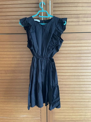 Black Mini Dress with Cut-outs & Ruffles "My Collection" like new