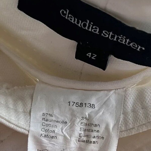 Claudia Sträter vintage cotton capri pants, white