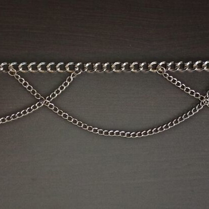 Metal Chain Belt silver, length 110 cm, new