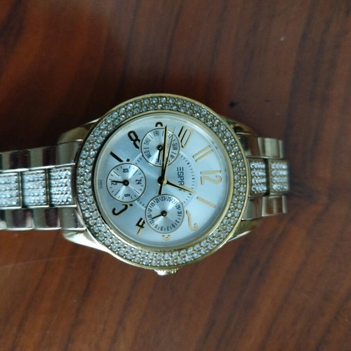 Esprit wristwatch gold used, water resistant, women's