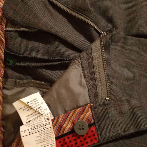 United Colors of Benetton straight gray checked pants new, size IT 44
