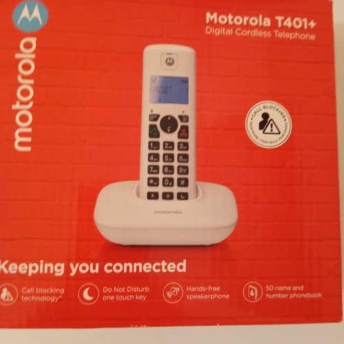 Motorola T401+ cordless phone white