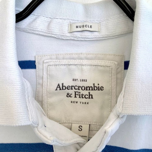 Abercrombie & Fitch Men's Short Sleeve Polo Rugby Striped Shirt Used, Size S