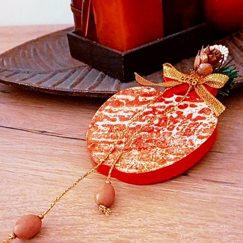 Handmade ceramic pomegranate charm 2026 new, hand-painted