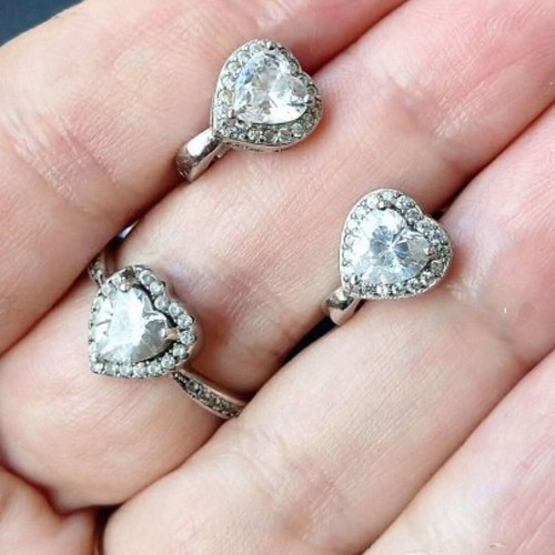Engagement silver jewelry set Promise used with AAA zirconia