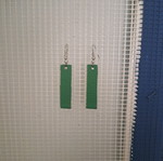 Long leather green earrings new