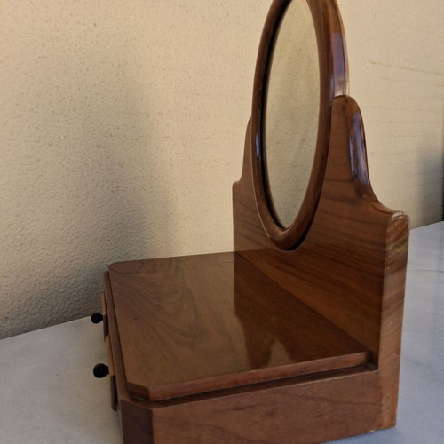 Vintage dressing table with drawers and mirror, used, 1960s