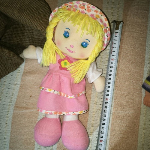 Cloth Doll Pink Dress 30cm like new