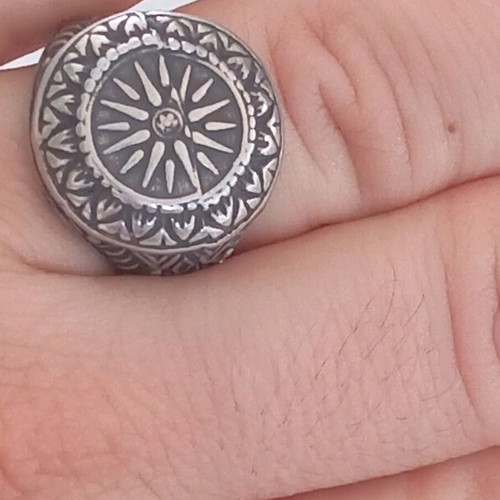 Vintage silver 925 ring with Vergina Sun new