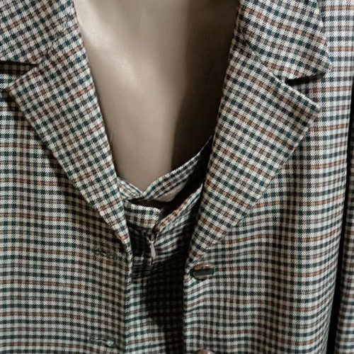 Checked suit used, classic style