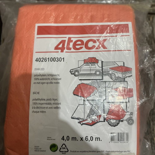 4tecx orange tarpaulin cover 4x6m 100g