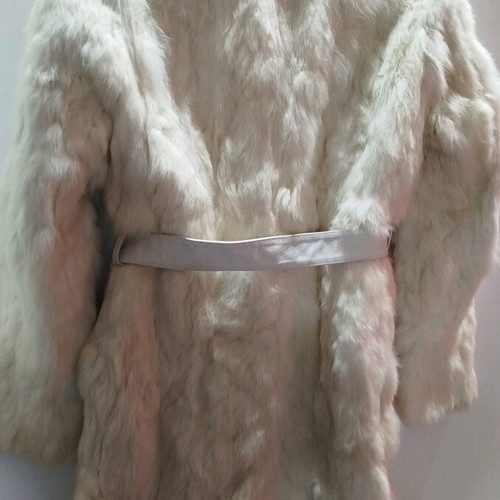 Anel coat made of genuine leather and fur, like new, size S