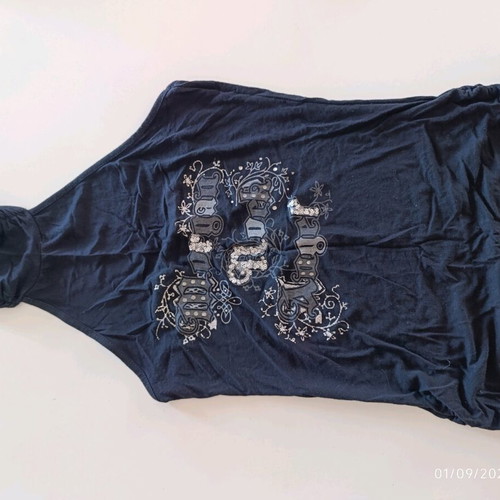 Morgan Sequin Backless Blouse like new, black and silver