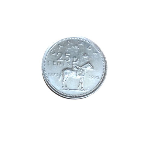 Σπάνιο νόμισμα Elizabeth σαν καινούργιο, Καναδάς 25 cents 1873-1973