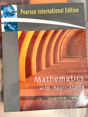 Mathematics with Applications 9th Edition Pearson International Edition like new