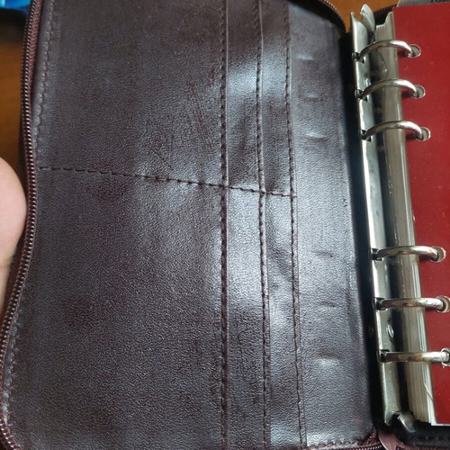 Leather organizer brown burgundy like new