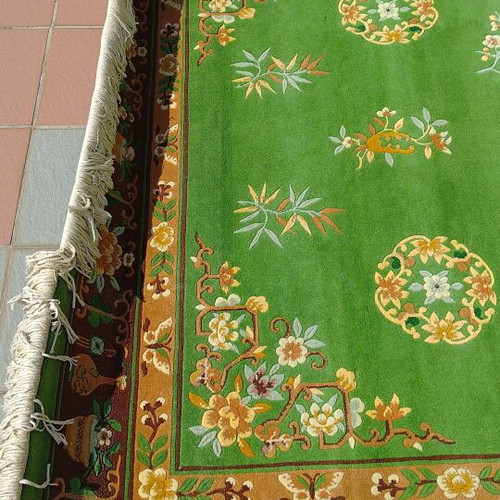 Handmade Chinese rug new, wool, green 200x300 cm
