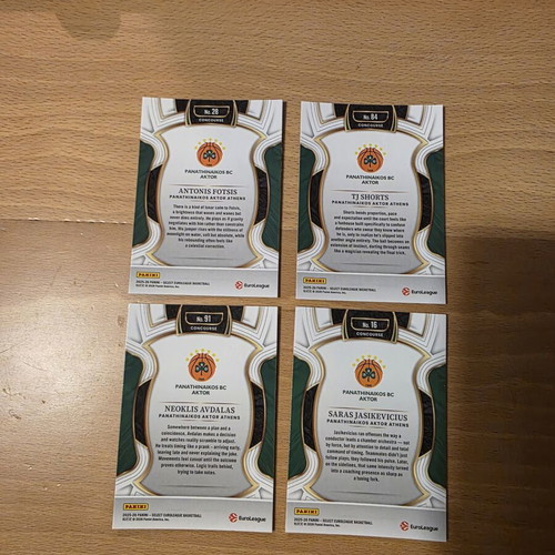 Panathinaikos Select Euroleague Basketball cards lot 2025-26