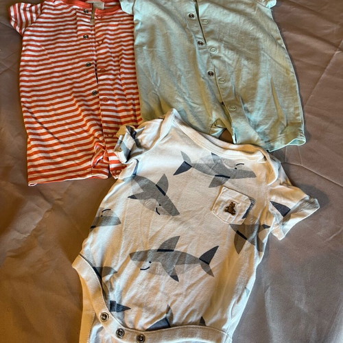 Set of 3 baby summer rompers like new