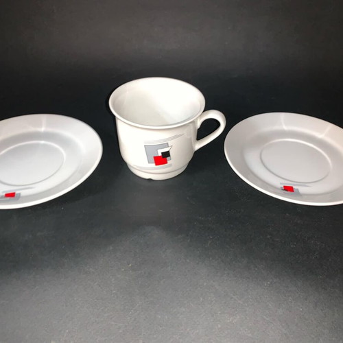 Ionia porcelain cup used with two saucers