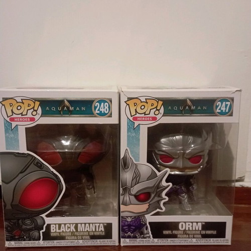 Funko Pop Black Manta and Orm from Aquaman movie like new