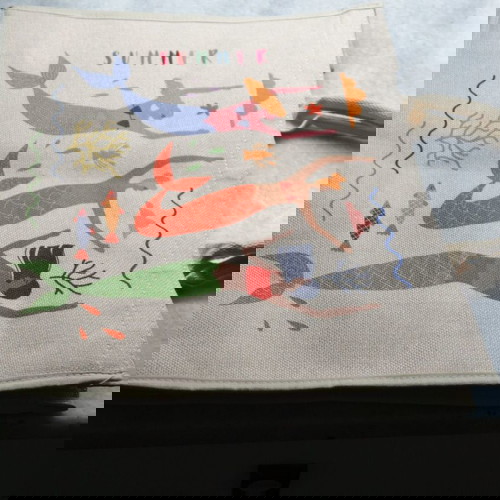 Τσάντα καλοκαιρινή χειρός σαν καινούργια με γοργόνες μπεζ