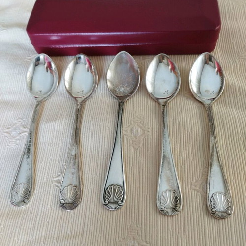 Silver dessert spoons like new, set of 6, 1980s
