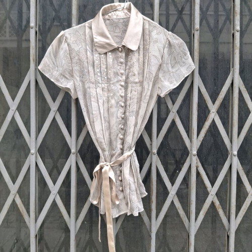 Next Y2K Belted Button Down Shirt with Sequins like new, size S