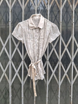 Next Y2K Belted Button Down Shirt with Sequins like new, size S