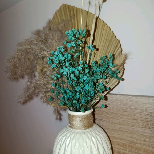 Mini Bouquet Composition with Blue Gypsophila and Dried Plants