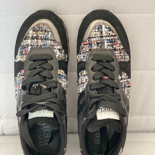 Hogan Rebel black athletic shoes like new, size 37
