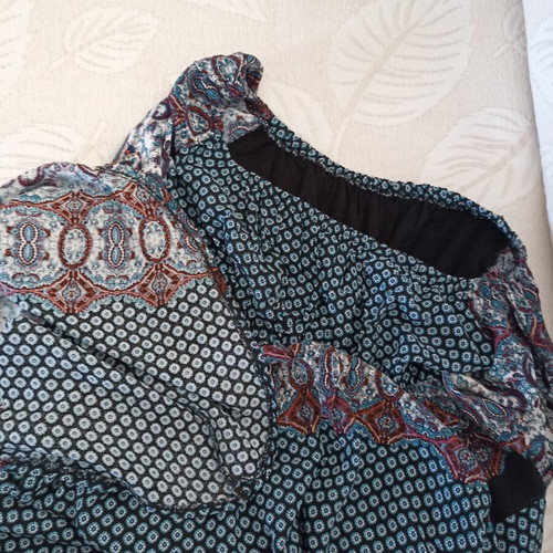 Maxi dress boho ethnic with elastic under bust and neckline like new