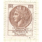 Ιταλικό γραμματόσημο 100 Lire Repubblica Italiana σαν καινούργιο