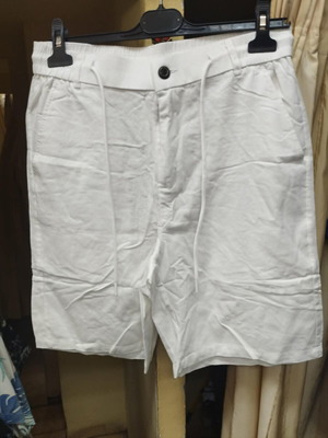 Linen men's white bermuda shorts new, sizes M-3XL