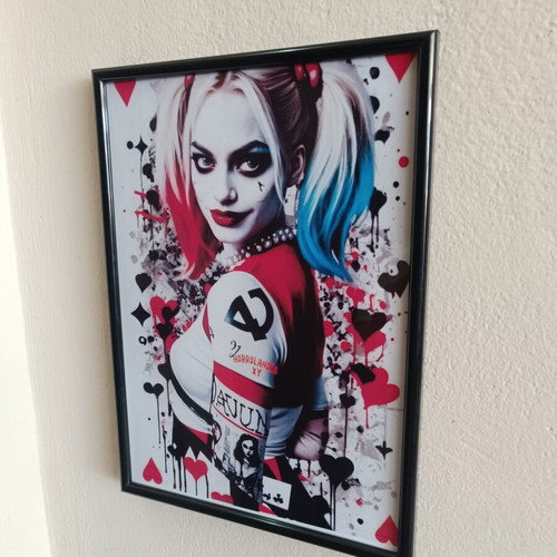 Harley Quinn decorative framed print like new