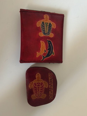 Wallets Lesvos and Zakynthos like new, red, set of 2