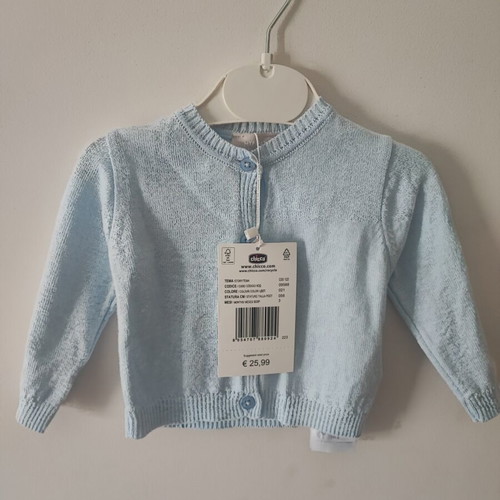 Chicco Baby Blue Cardigan New No56/1-3m