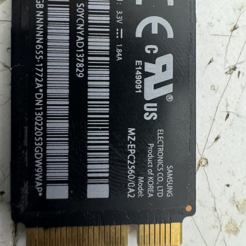 Samsung MZ-EPC2560/0A2 256GB Apple 7+17 Pin SATA SSD μεταχειρισμένο