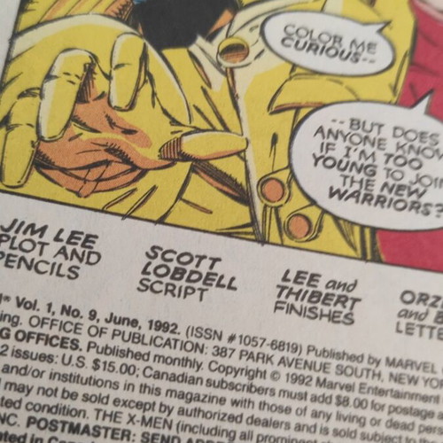 X Men 9 collectible comic used, English