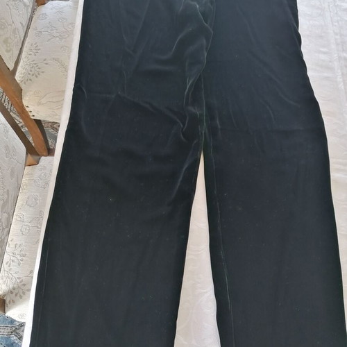 Black Velvet Pants New Italian Anna Lisa 82% Viscose 18% Silk