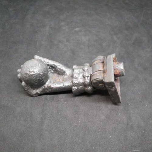 Antique iron door knocker used, made of cast iron