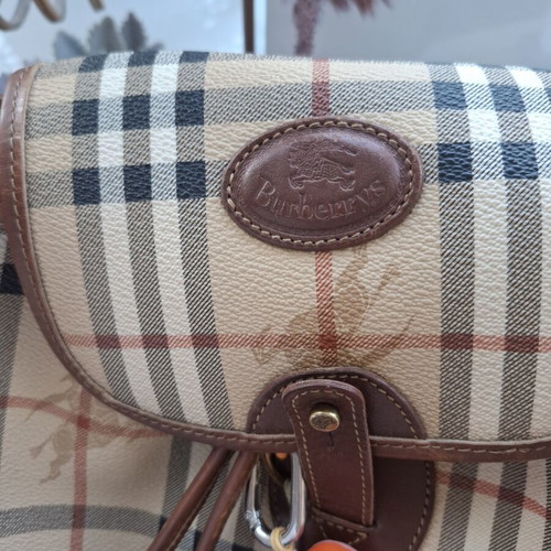 Burberrys leather backpack used, beige, vintage authentic