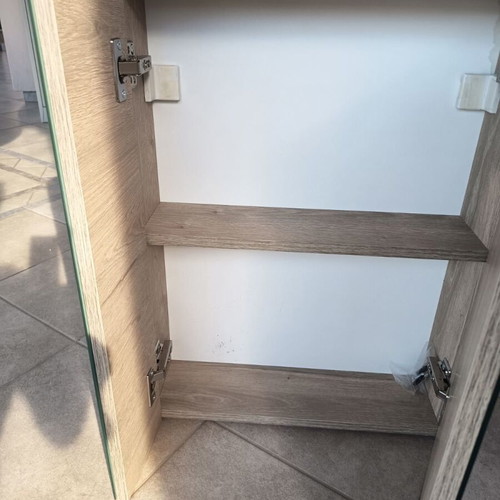 Bathroom mirror cabinet with 2 doors, 65x49x15 cm
